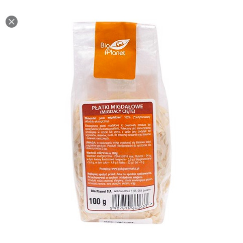 Hạnh nhân hữu cơ cắt lát Bio Planet 100g