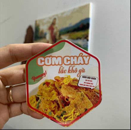 55 tem dán các loại khô gà - lục giác 7x8cm