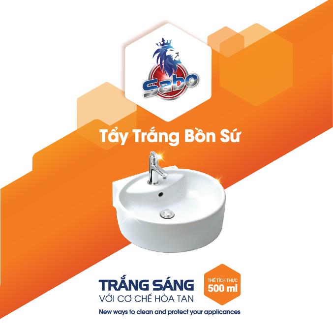 [Tẩy Siêu Trắng] Nước Tẩy Bồn Cầu, Bồn Sứ, Lavabo - Sabo S01 - Trắng Như Mới Bất Chấp Bồn Cầu Cáu Cặn 10 Năm