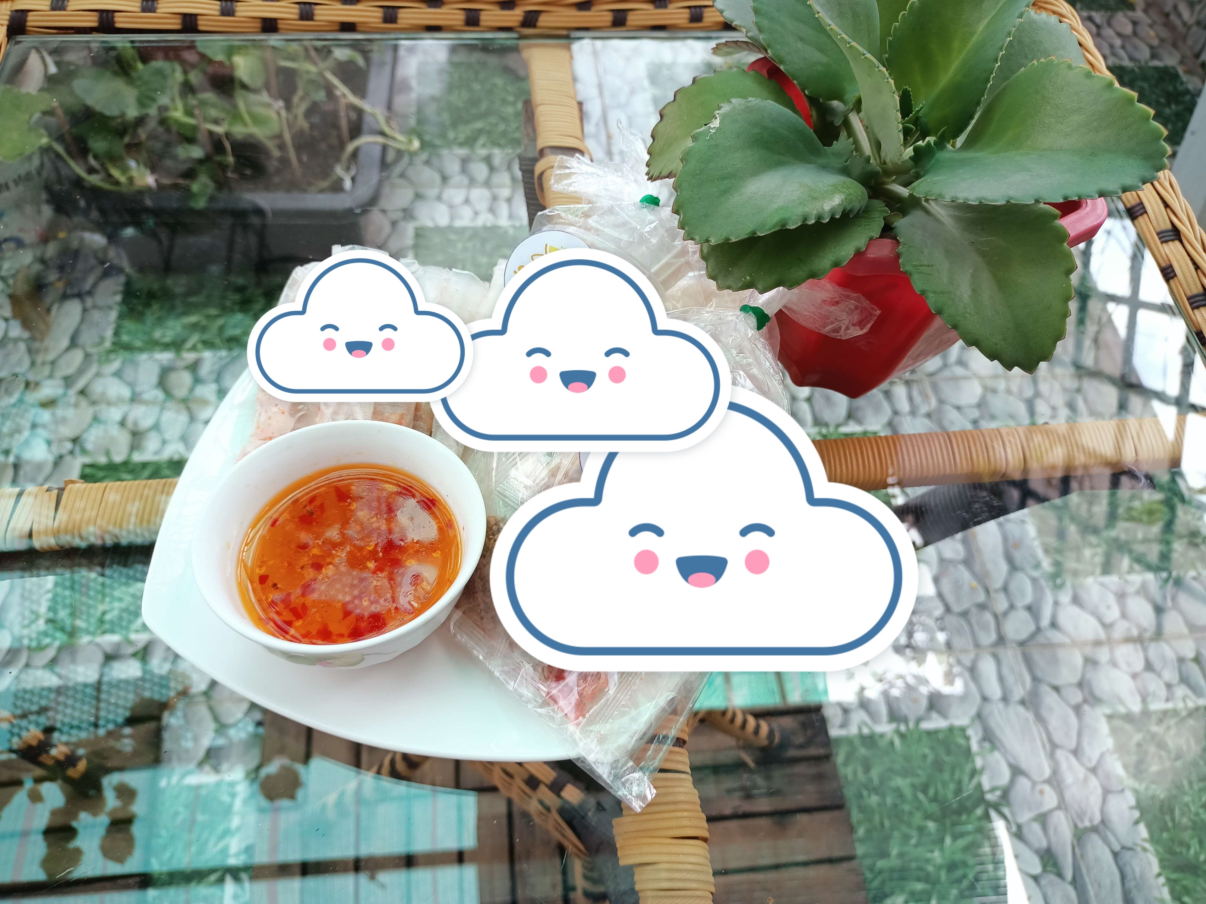 Bánh tráng hành miếng phi thơm CÓ SỐT [2 bánh + 1 sốt]