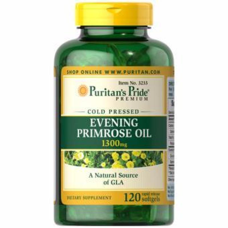 Chiết xuất tinh dầu hoa anh thảo Evening Primrose Oil 1300mg của Puritans Pride, hạn sử dụng: 8/2021