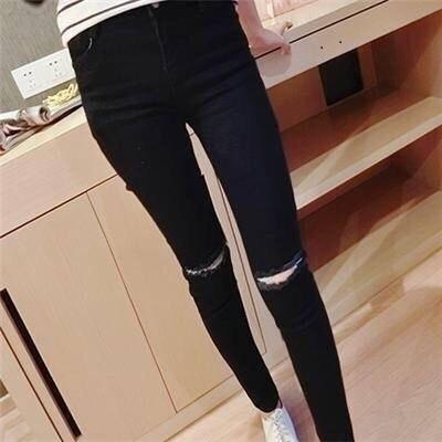 [HCM]QUẦN JEAN NỮ LƯNG CAO CHẤT LIỆU ĐẸP CO GIÃN ĐEN RÁCH GỐI 10 TỔNG KHO JEAN TOÀN QUỐC - CÓ SIZE ĐẠI 70KG