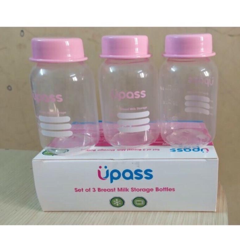 Rẻ vô địchBộ 3 bình trữ sữa 125ml Upass-Thái Lan-UP0101W
