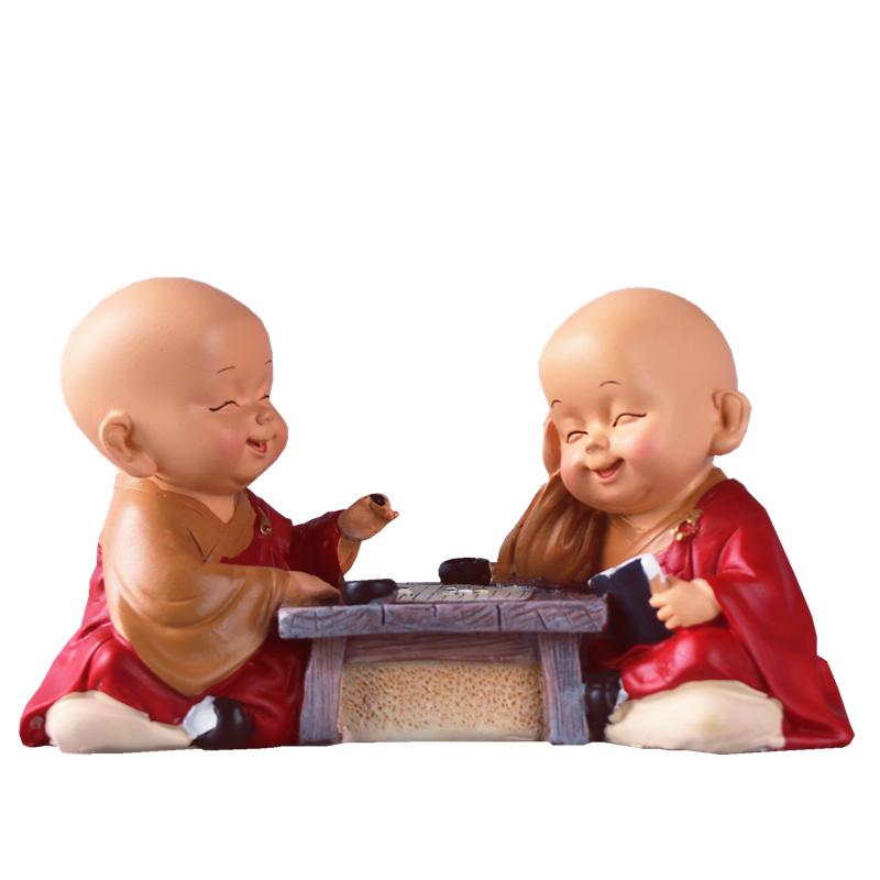 [HCM]Tượng Chú Tiểu Đánh Cờ Áo Choàng Đỏ