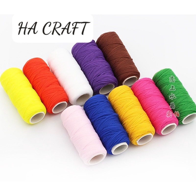 Cuộn chỉ tơ làm hoa kẽm nhung, hoa voan lụa vải, hoa len sợi Diy craft handmade