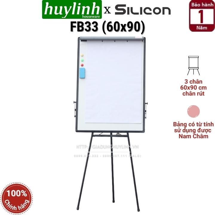 Bảng Flipchart 3 chân Silicon FB33 (Kích thước 60 x 90cm)