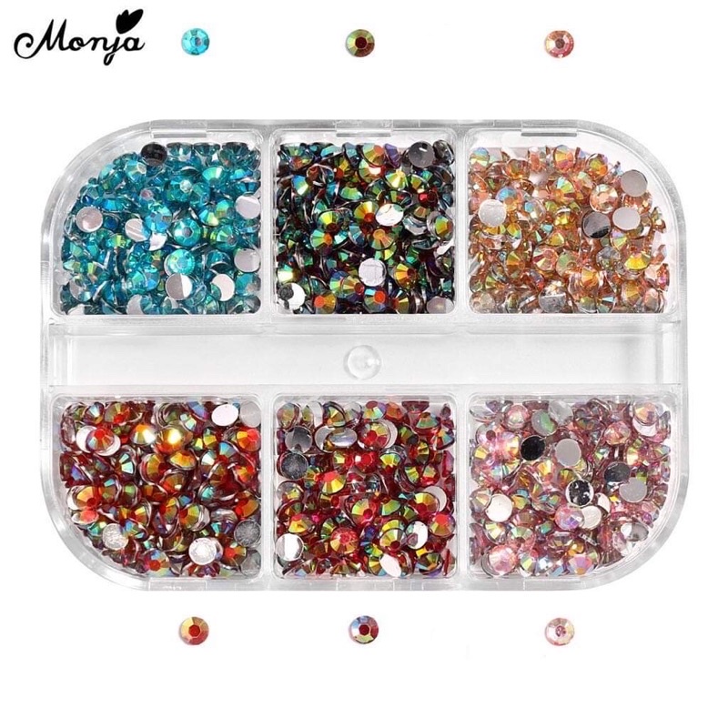 Đá khay 6 ngăn mix màu siêu sáng đẹp đính móng