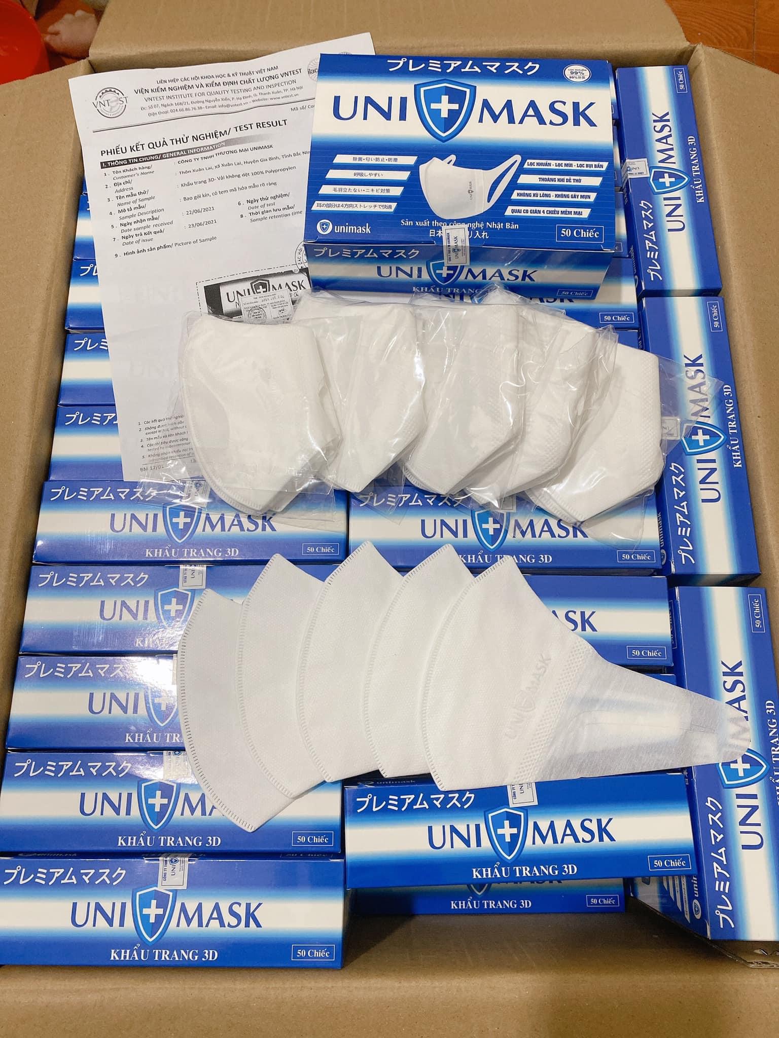 [HỘP 50C] KHẨU TRANG 3D UNIMASK CHÍNH HÃNG