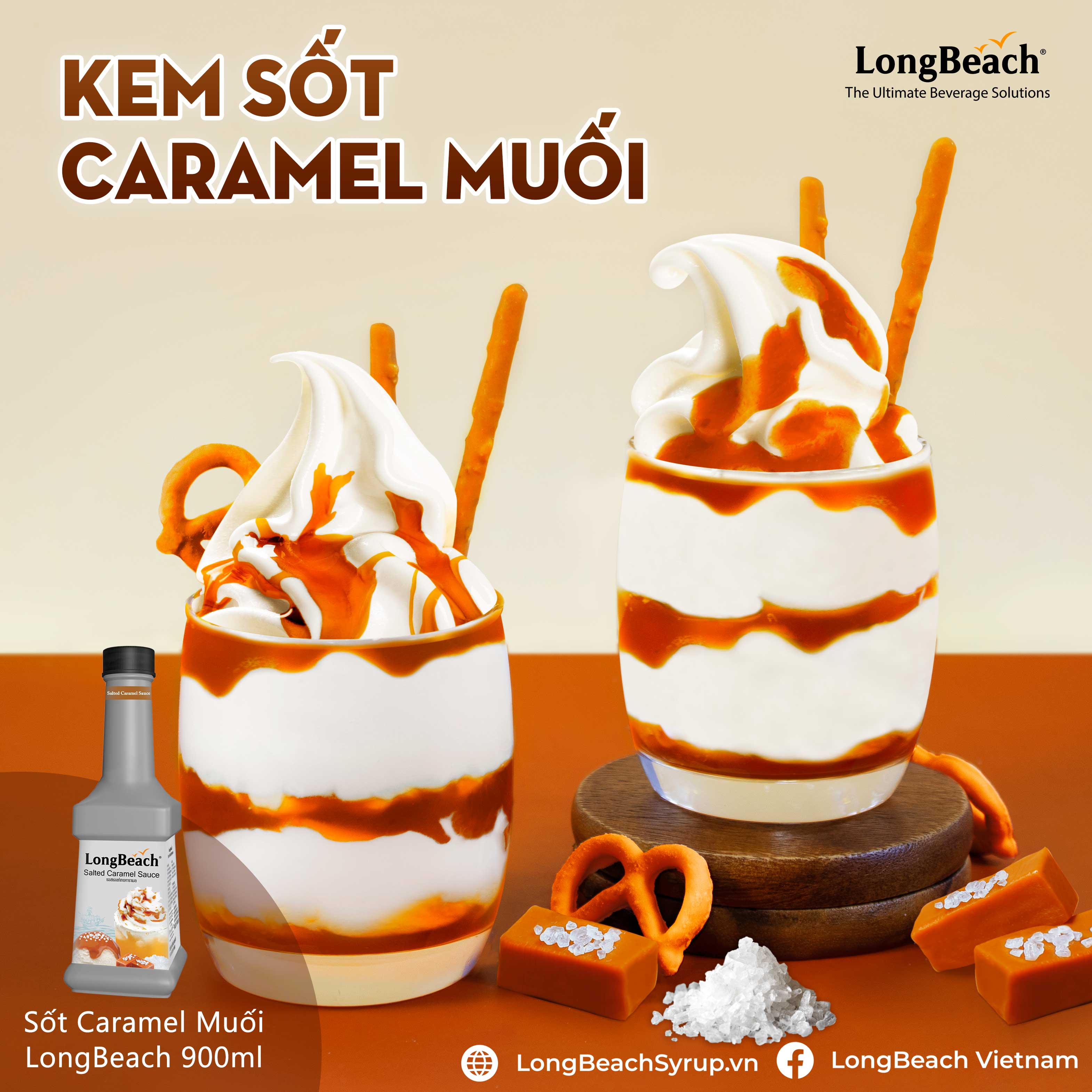 Sốt Caramel Muối LongBeach 900ml