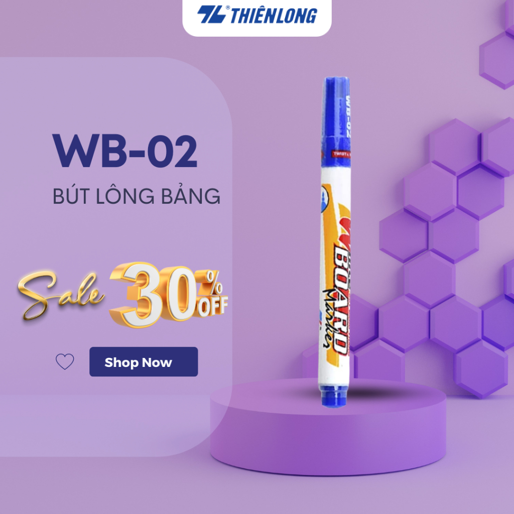 Combo 10 Cây Bút Lông Bảng Thiên Long WB-02 Mực Xanh
