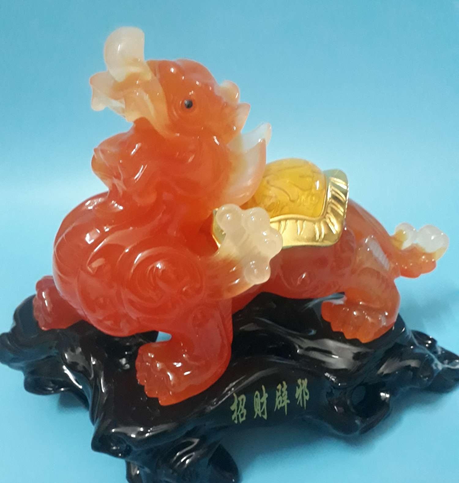 Statue of Pixiu Statue of Qi Xiu in town, casting fortune - 25 cm - lying