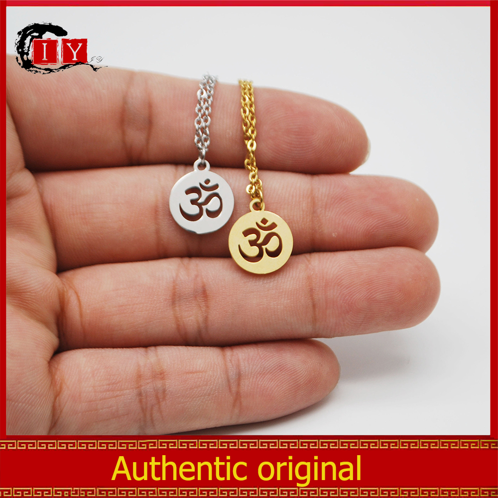 IY-VòNg Cổ MặT DâY ChuyềN Chữ Rune Om ॐ Auspicious ThéP Titan MặT DâY ChuyềN Nam Nữ Om ॐ Là BiểU TượNg CủA ThầN ThàNh CôNg Lễ CầU NguyệN ChuyêN NghiệP