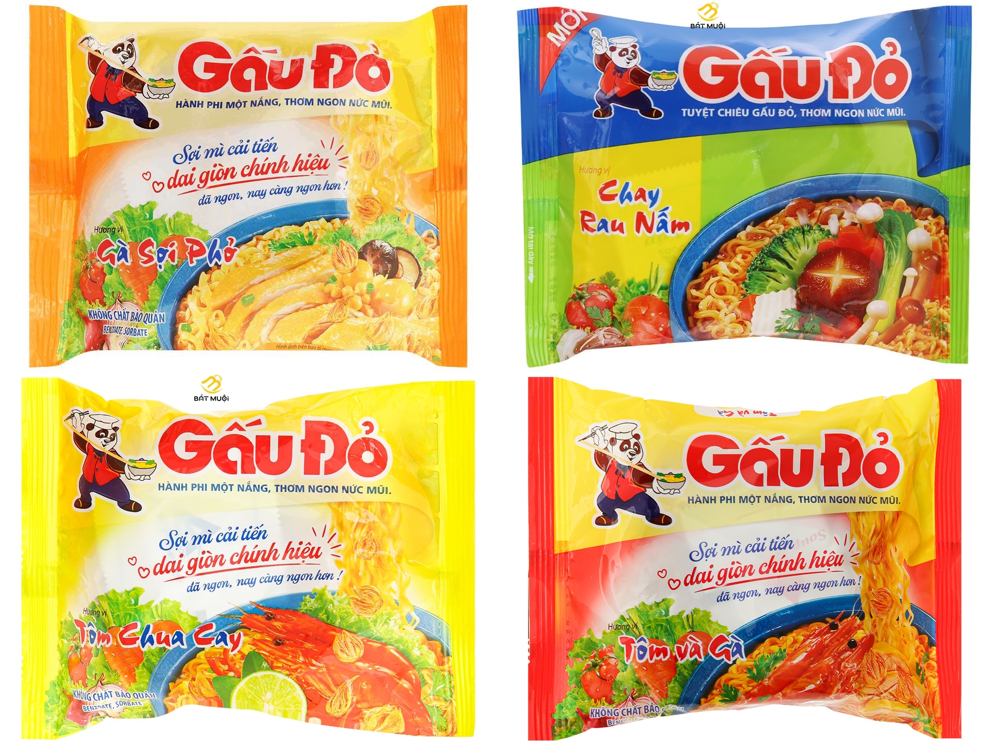 Mì Gấu đỏ 63g - Thùng 30 gói - CTY BÁT MUỘI
