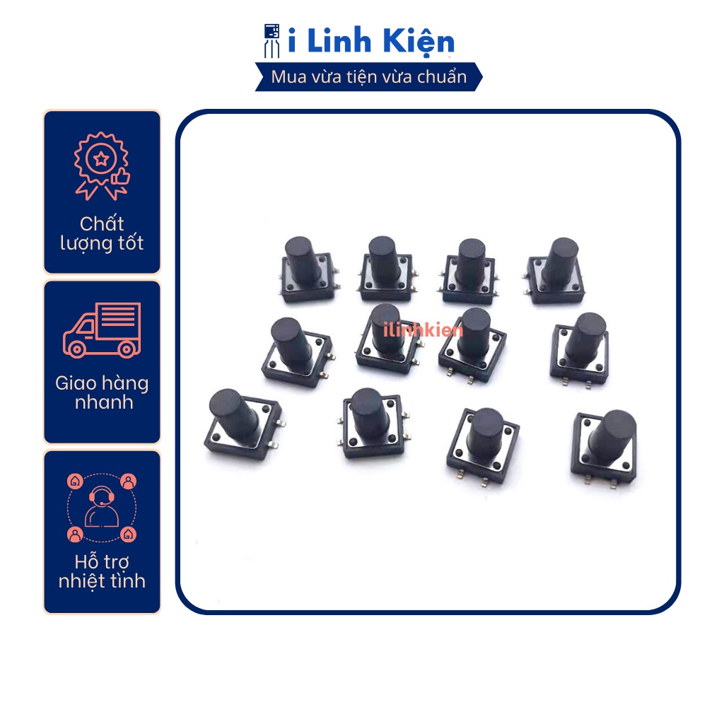 Nút nhấn 4 chân 12x12mm 4p dip