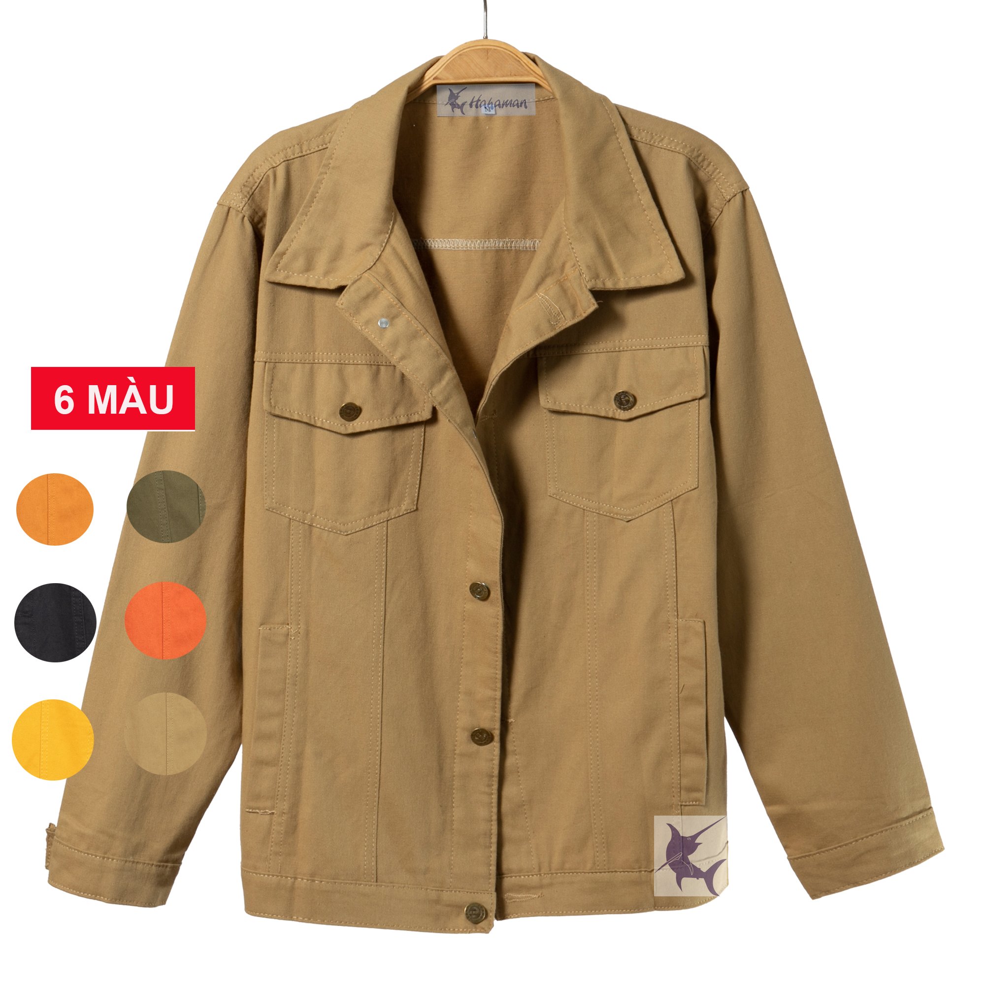 Áo khoác kaki jean nam HAHAMAN thời trang cao cấp KKJ603