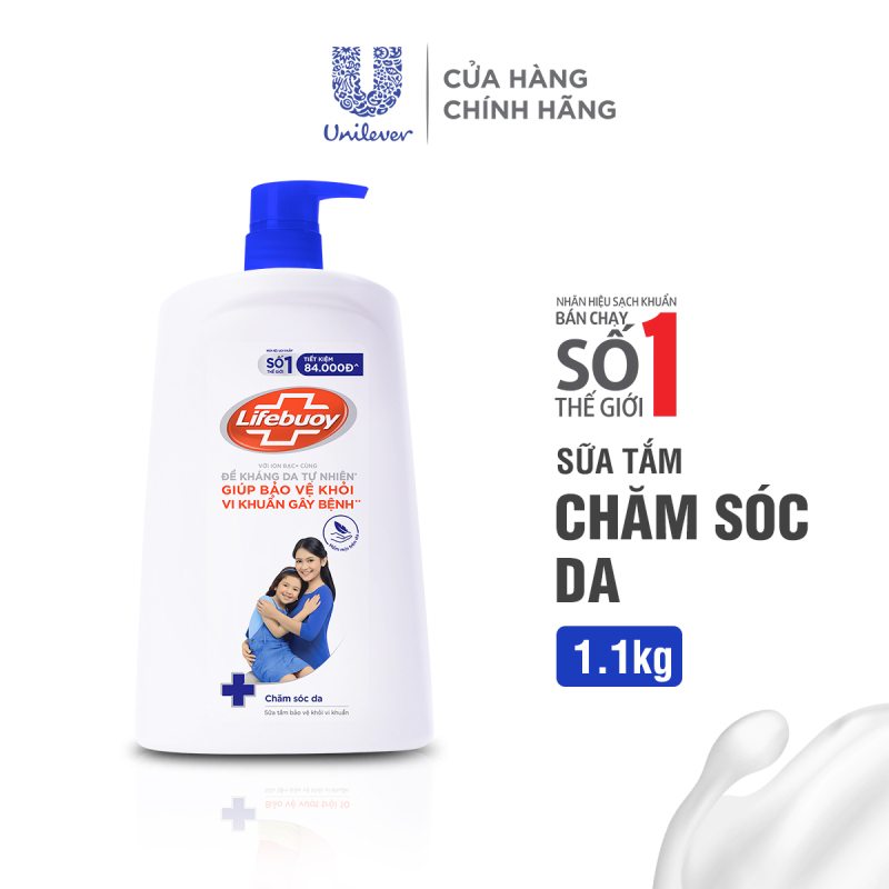 Sữa tắm sạch khuẩn Lifebuoy Chăm Sóc Da Chai 1,1KG