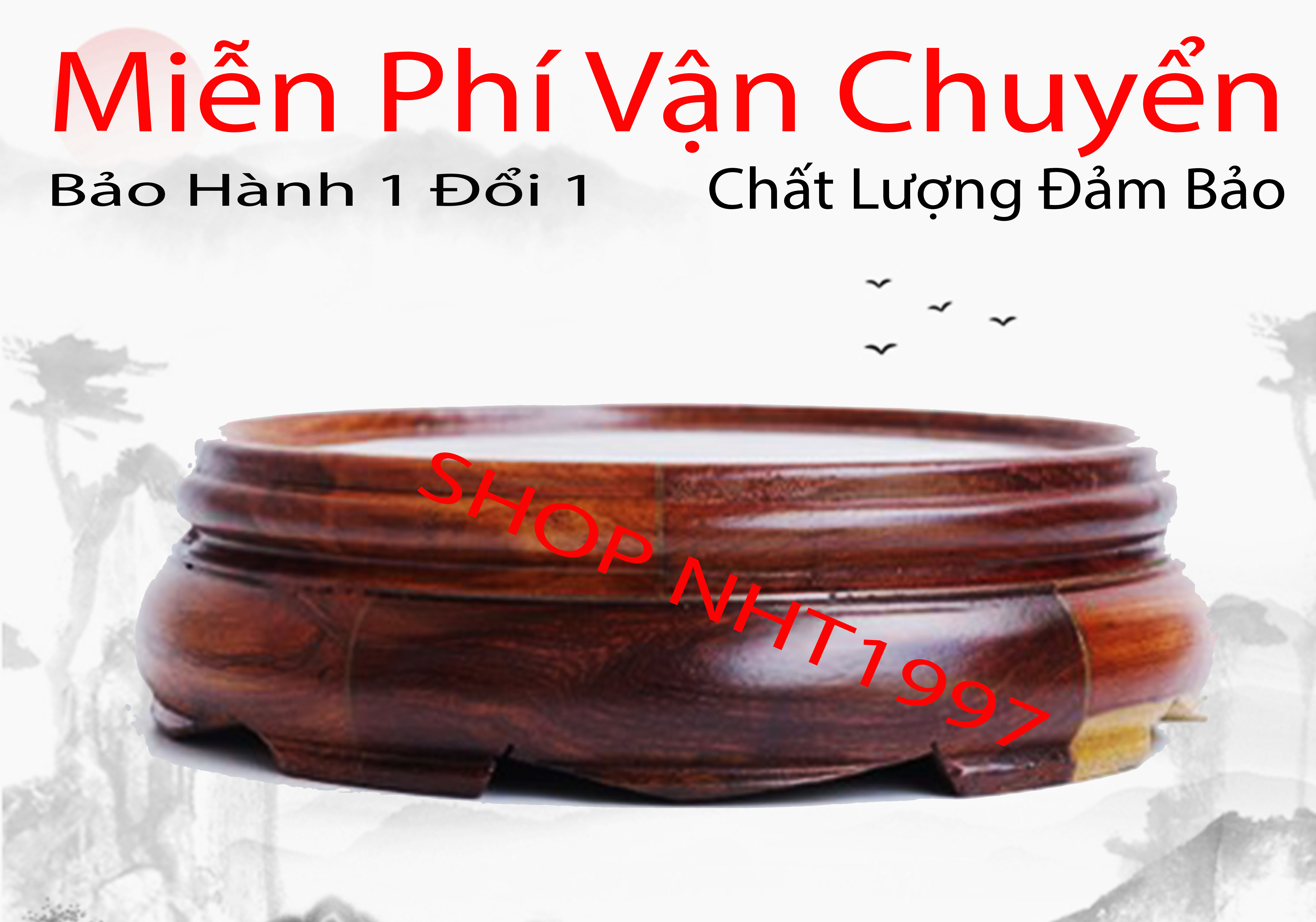 Đế không chân cao 6cm kỷ tròn chân để bát hương tròn gỗ hương cao cấp