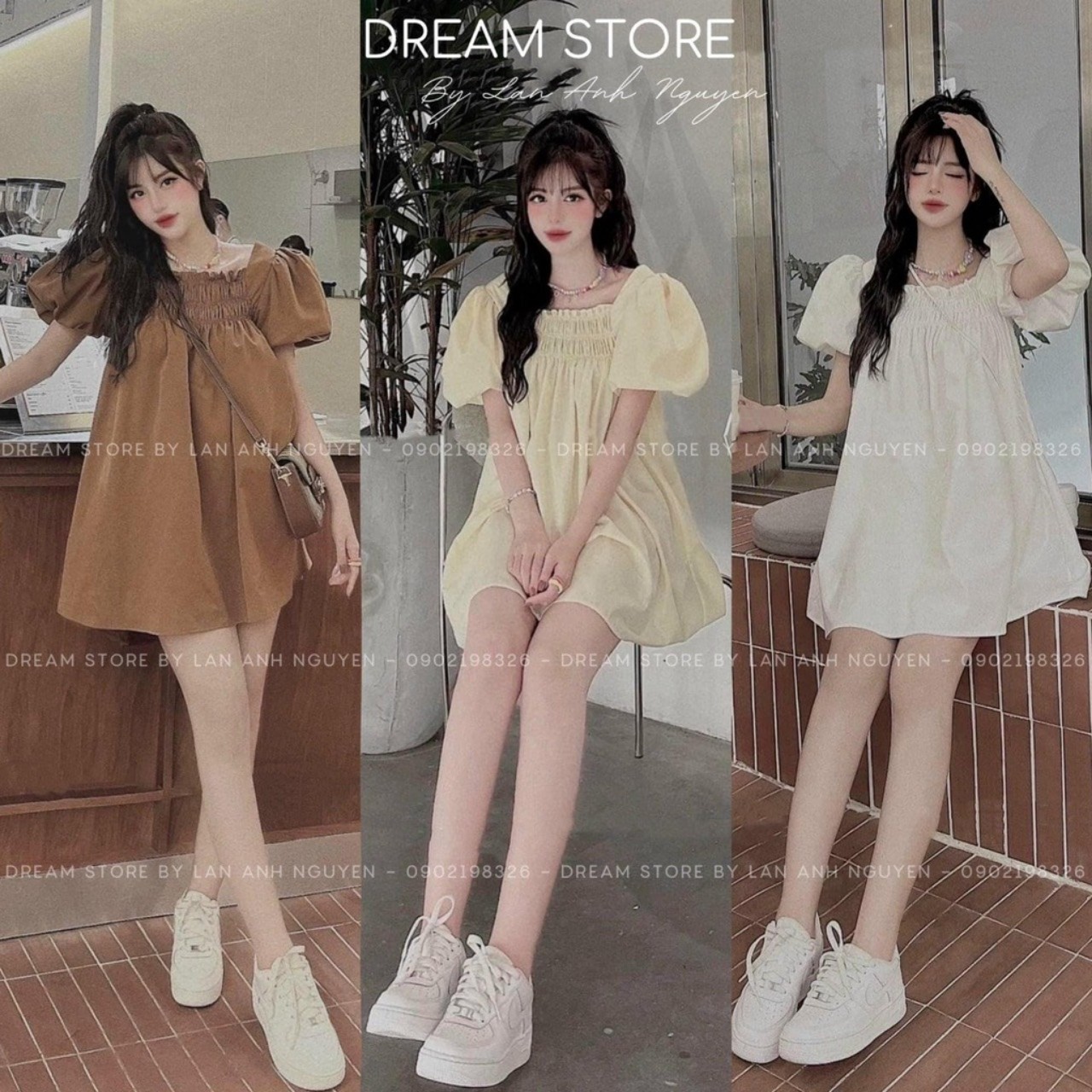 TT 85 - đầm tiểu thư tay phồng xinh xinh!!!!