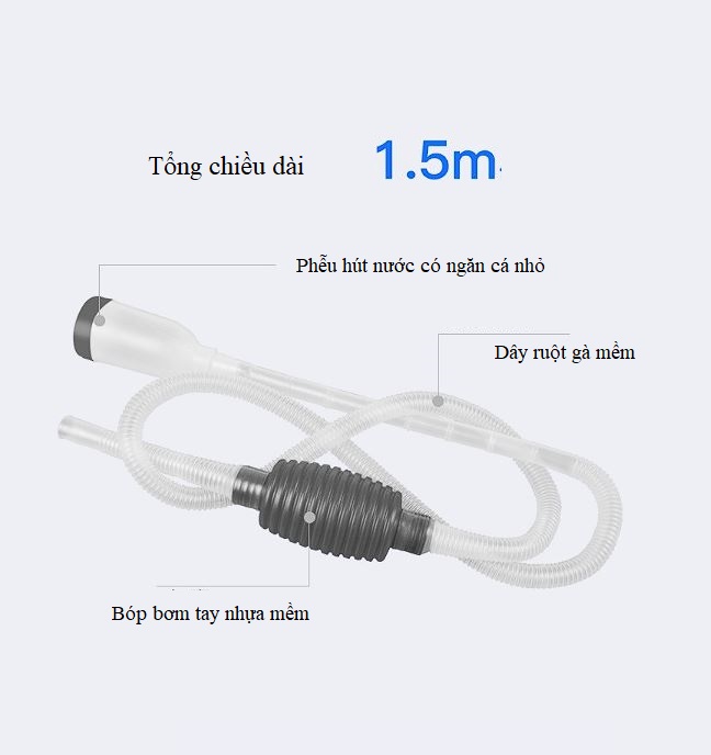Ống bơm hút thay nước bể cá tiện lợi