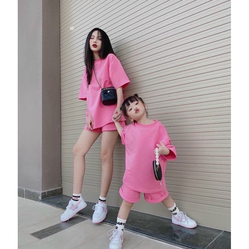 MC577 - BỘ ĐÔI MẸ CON COTTON TRƠN 5 MÀU