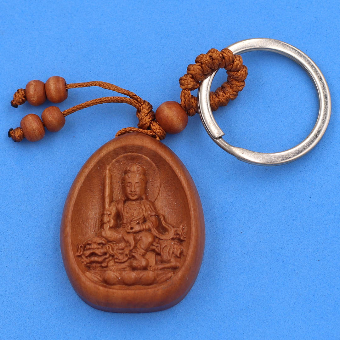 Key Chains Buddha The par Christmas wood incense-Guardian for 12 child armor-giving peace, lucky