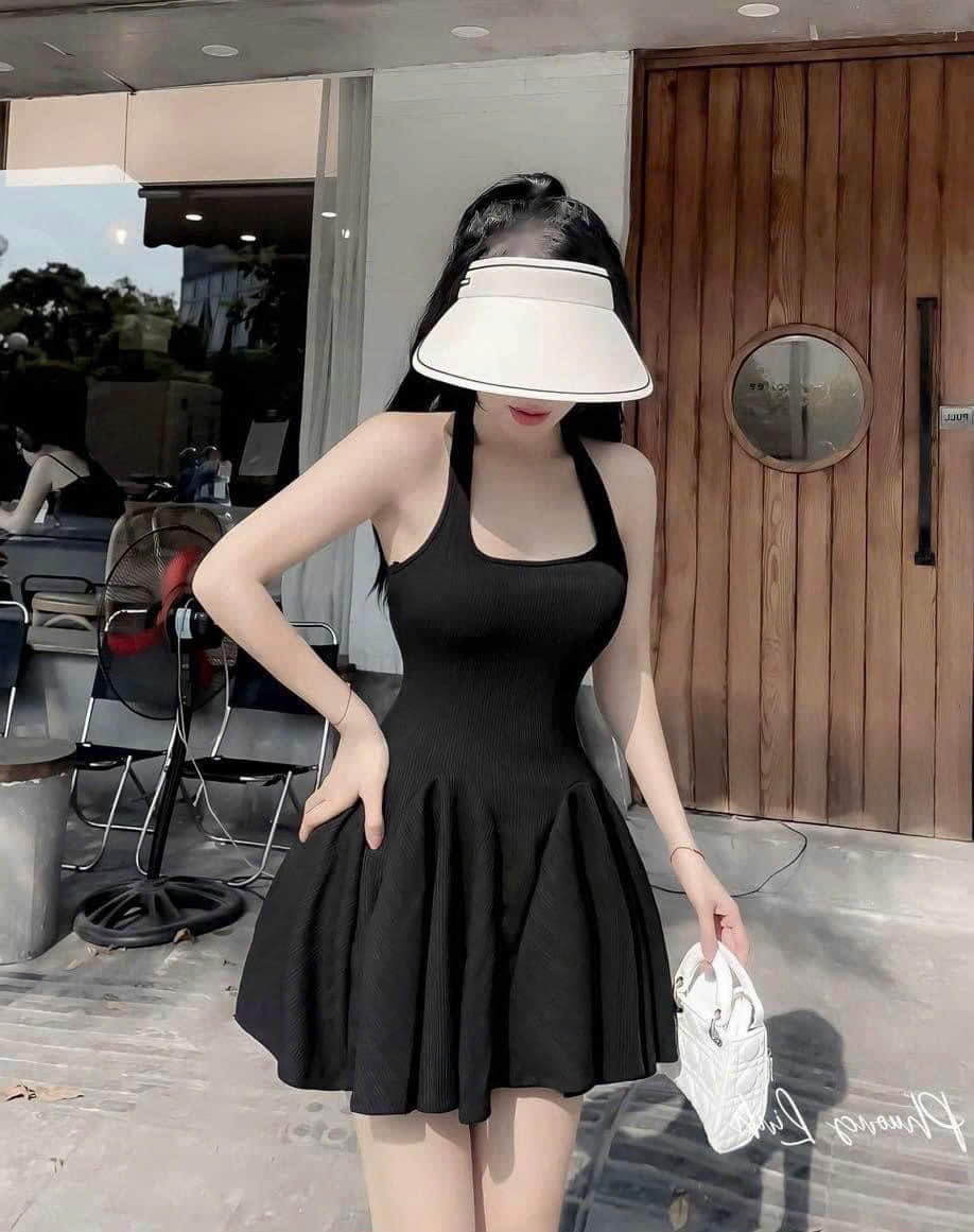 Đầm nữ thun gân hai dây có 3 màu , đầm xòe nữ ôm eo chất thun gân, đầm thun, đầm xòe, váy nữ xòe nhẹ tôn dáng