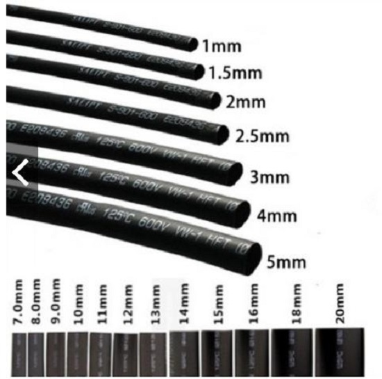 5 mét Ống gen nhiệt, cách điện, Ống co nhiệt loại phi 10mm