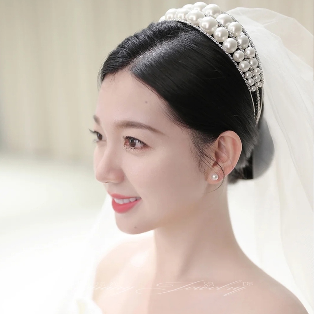 Bờm Cài Tóc Hạt Chai 2 Lớp Đính Đá