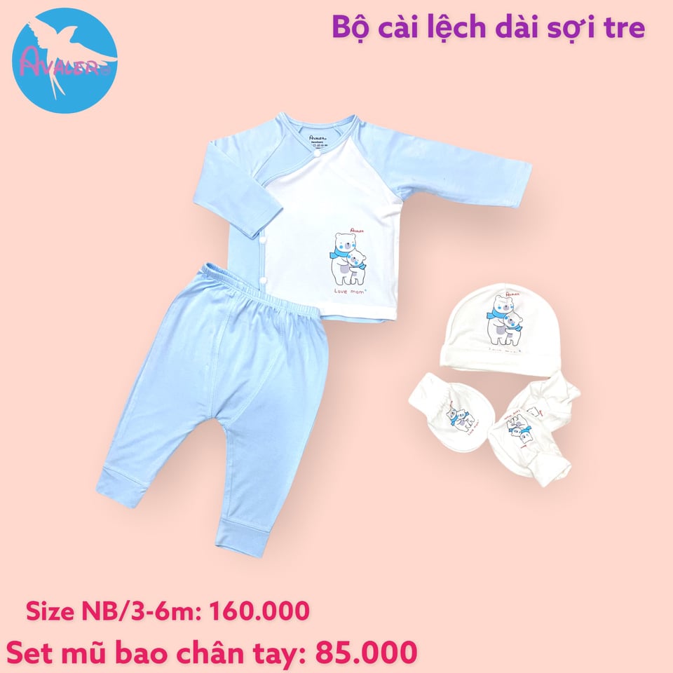 Avaler_ Bộ sơ sinh Avaler sợi tre siêu đẹp cho bé