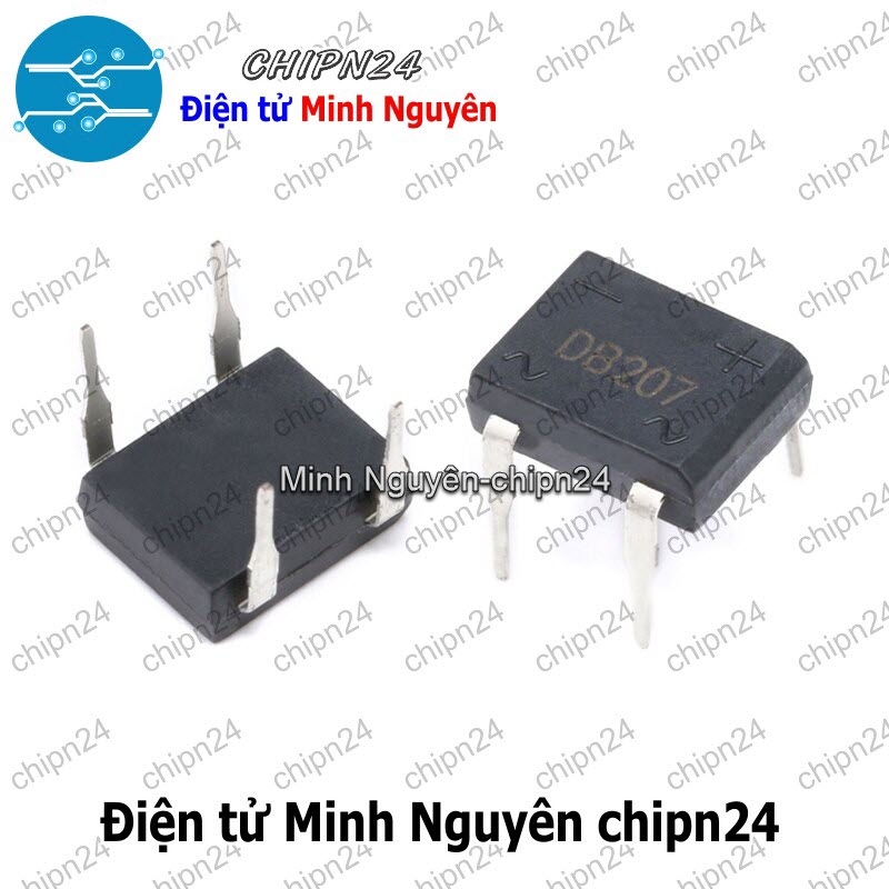 [4 con] (K459) Cầu Diode DB207 DIP-4 2A 700V (2A vuông) - HH001268