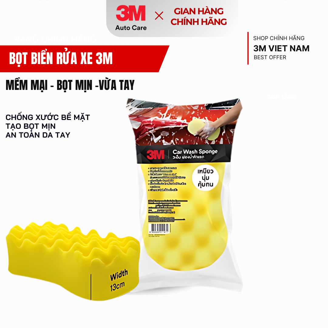 Miếng mút bọt biển rửa xe siêu bọt 3M™ -  Car Wash Sponge