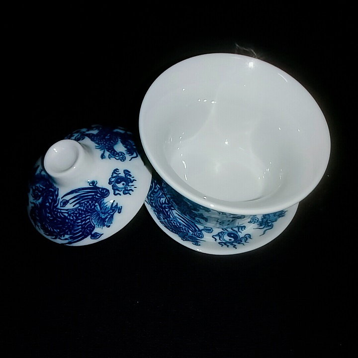 Bát sâm thờ men lam gốm sứ Bát Tràng, 2 cỡ