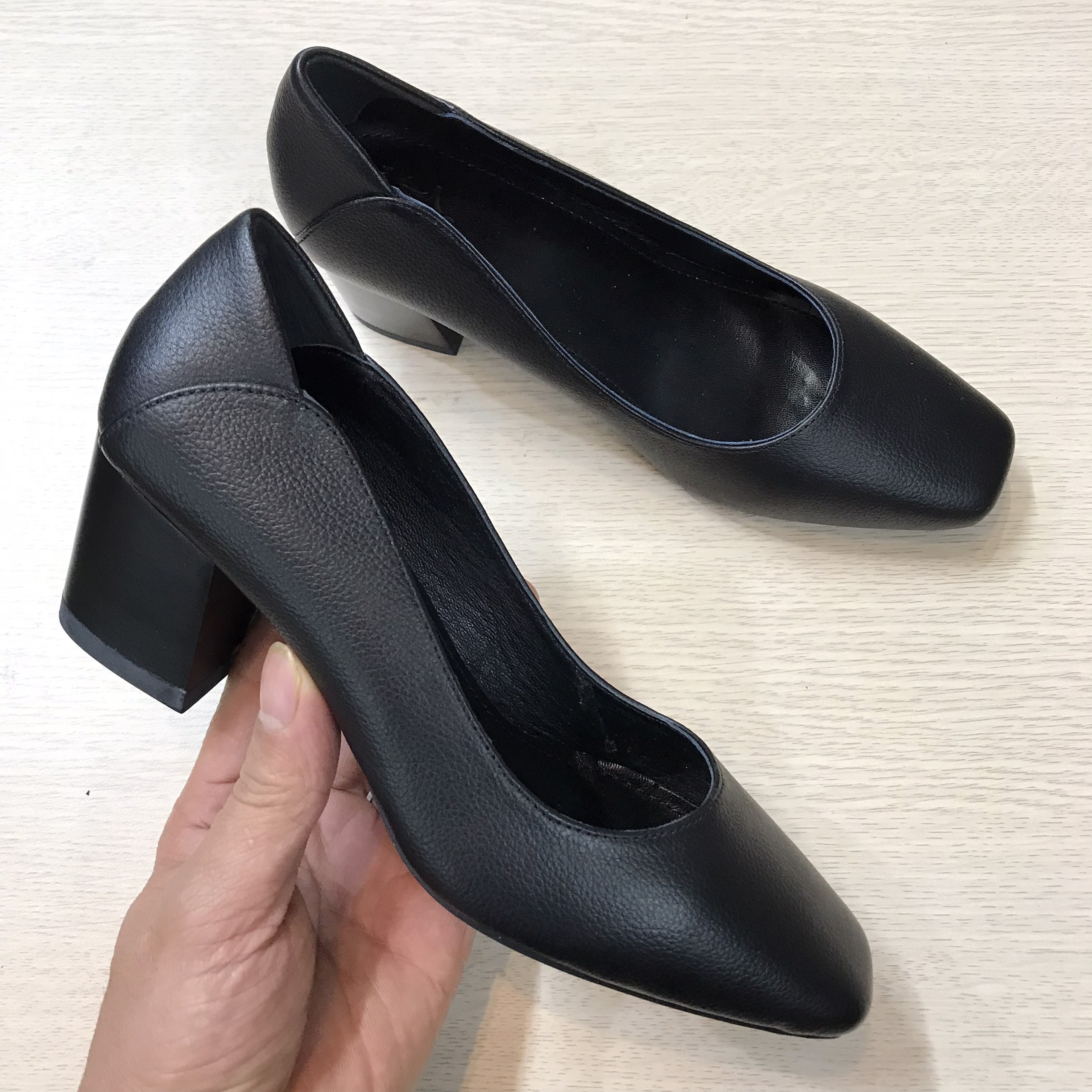 Giầy cao gót nữ 5cm da thật vnxk