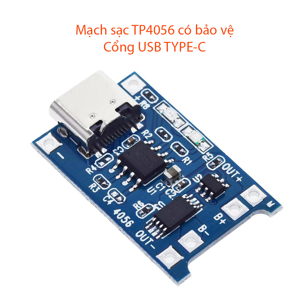 MODULE Sạc Pin TP4056 1A Micro Type-C - IC Bảo Vệ Quá Dòng - Quá Áp