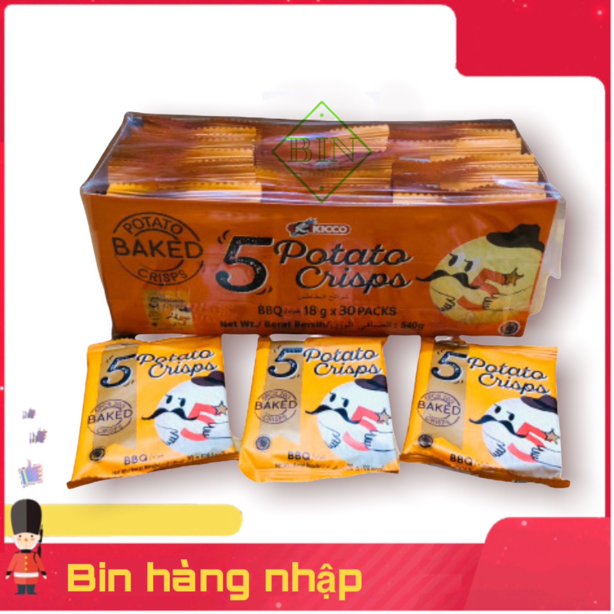 Bánh khoai tây 5 potato cam bbq mặn 540GR