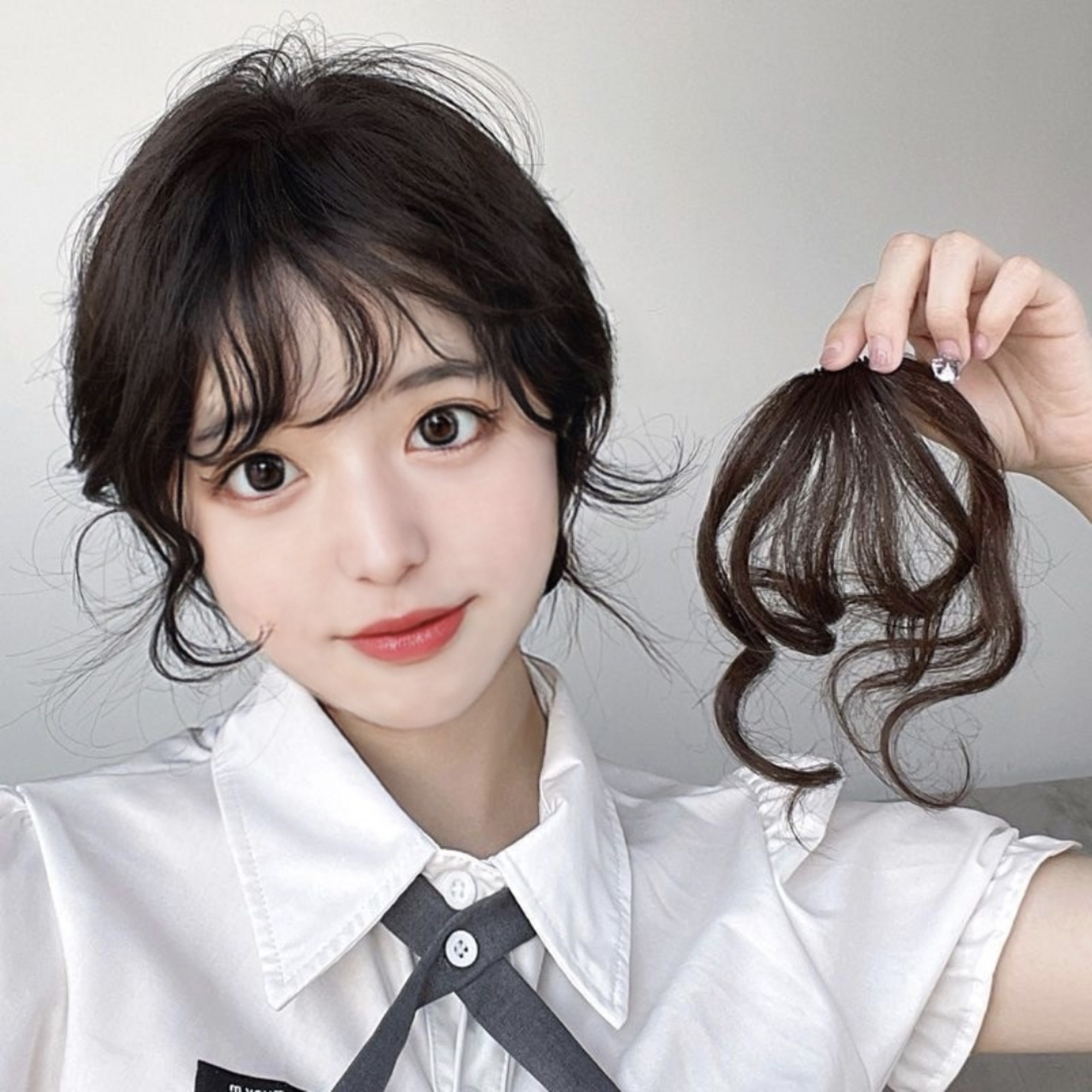 Tóc giả mái thưa có mai đáng yêu Hàn Quốc