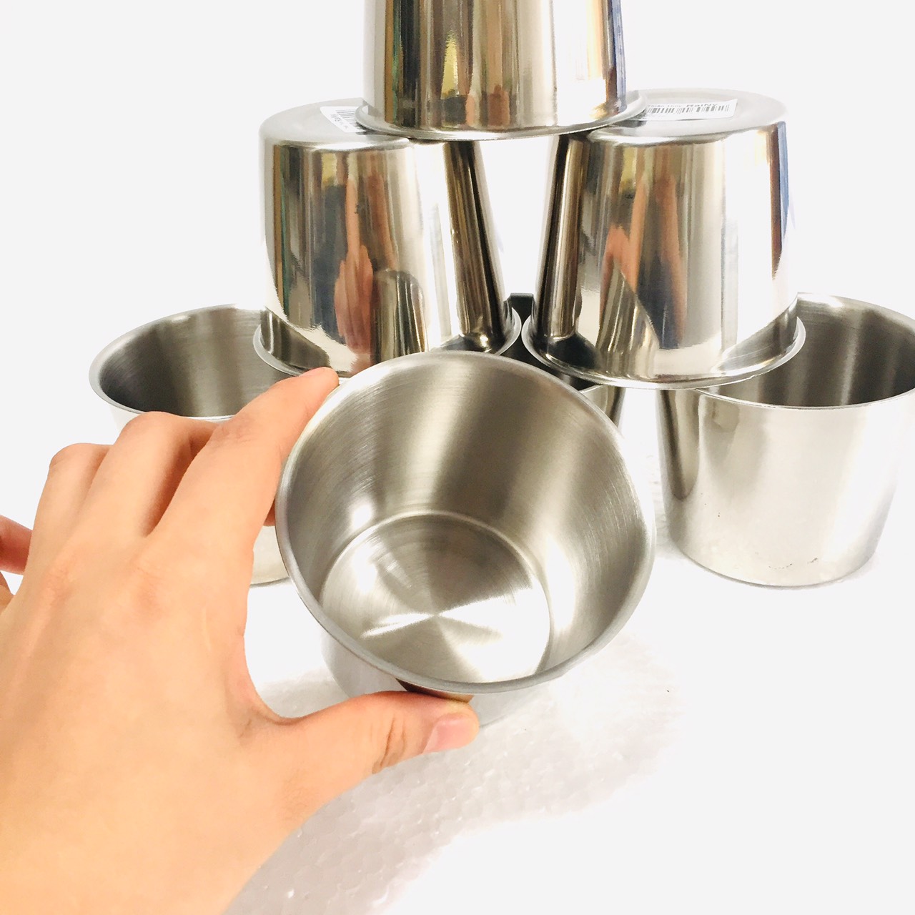 Bộ 10 ly làm đá inox Rainy từ 7cm đến 10cm-mclv