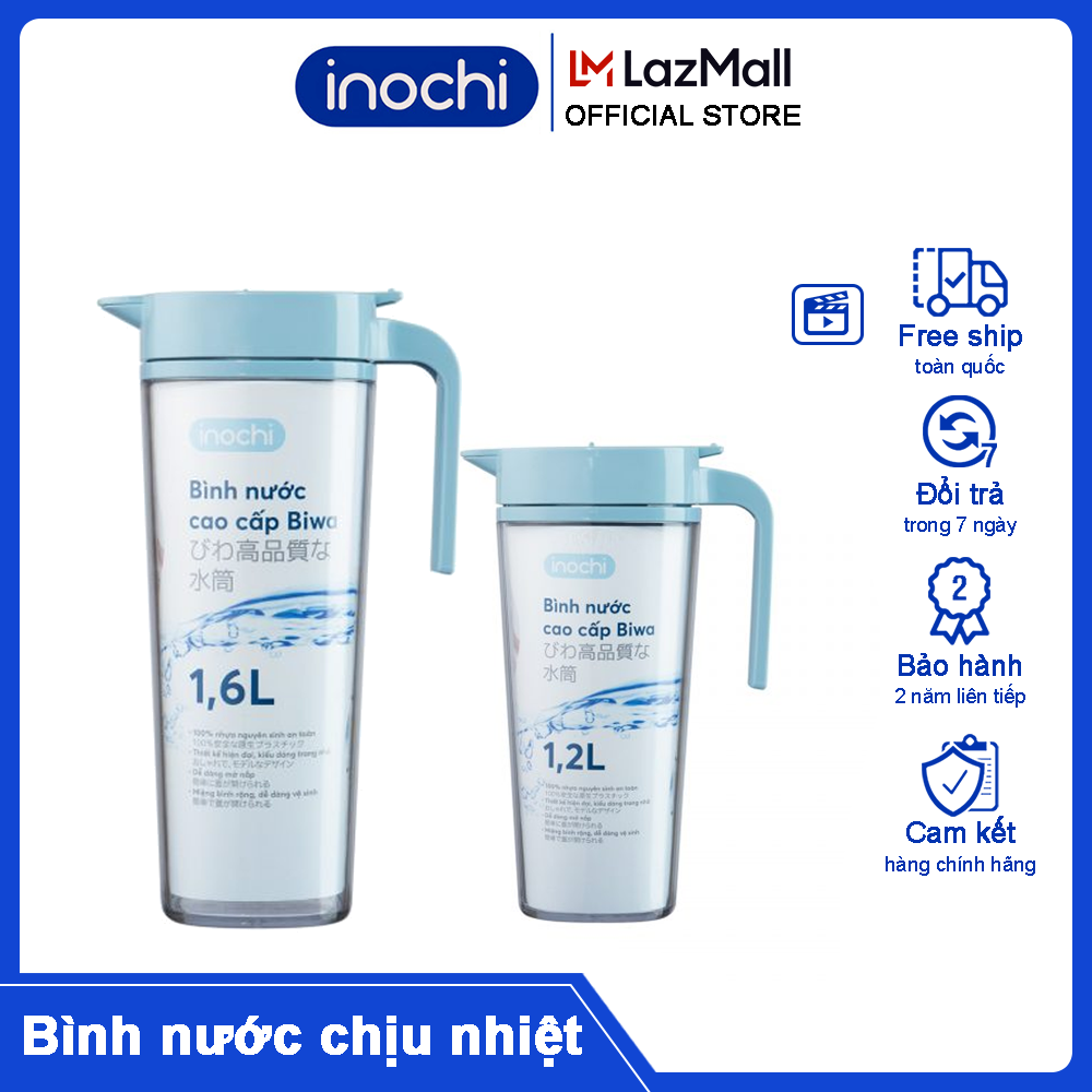 [Tặng Quà]Bình đựng nước -Biwa inochi An toàn cho sức khoẻ dành cho nhà bếp tập gym chơi thể thao phòng khách BPET