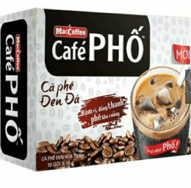 Cà Phê Phố Đen Đá ( Hộp 10 gói x 16g)