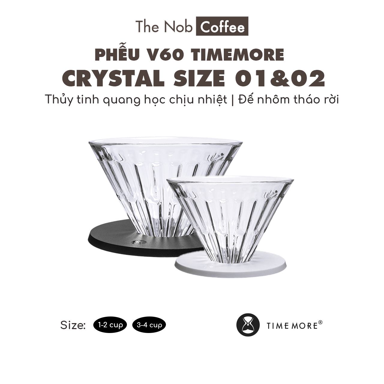 Phễu V60 nhựa Timemore Crystal Eye