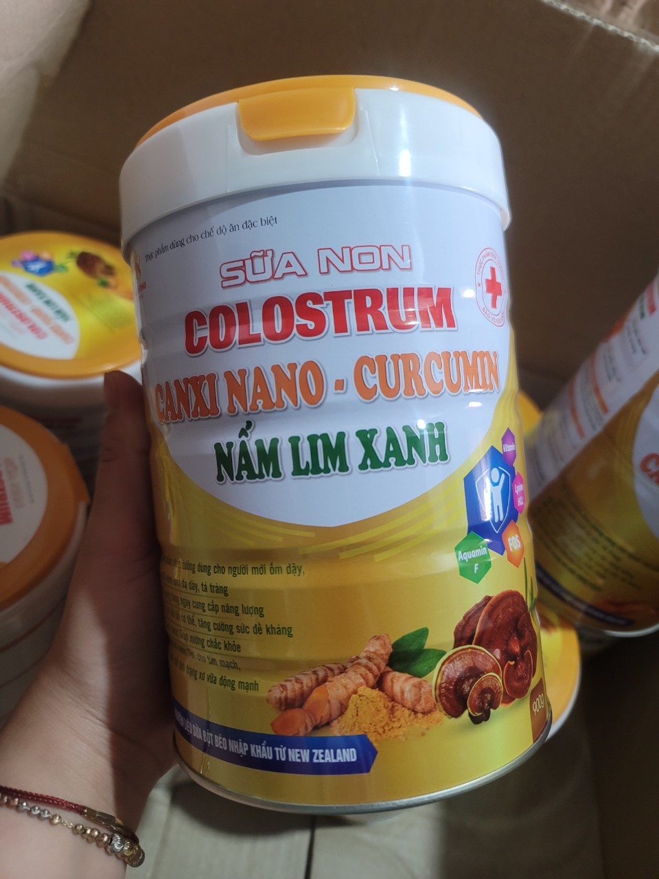 [combo3h 900g tặng 3h 150g] sữa non clostrum canxi nano nấm lim xanh