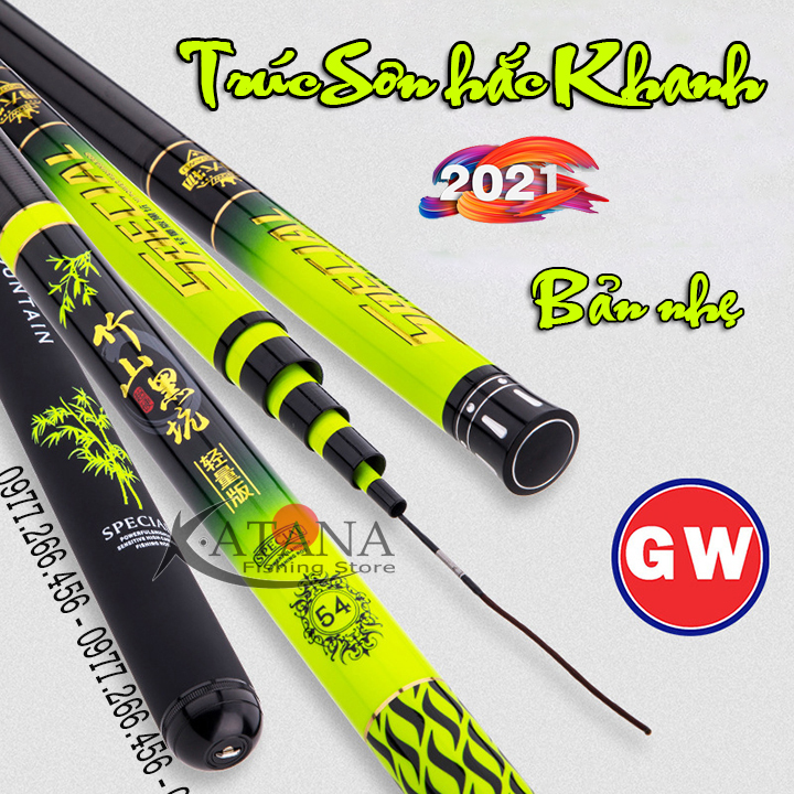 Cần câu tay gw trúc sơn hắc khanh - phiên bản 2021 , nhẹ hơn, cải tiến hơn