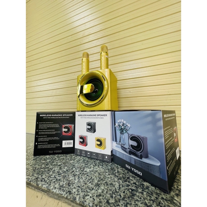Loa Bluetooth Karaoke YS-207. Tặng Kèm 2 Micro Không Dây