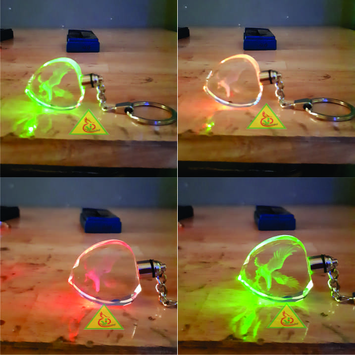 Móc khóa pha lê phát sáng khắc Hình Đại Bàng 3D-Quà tặng