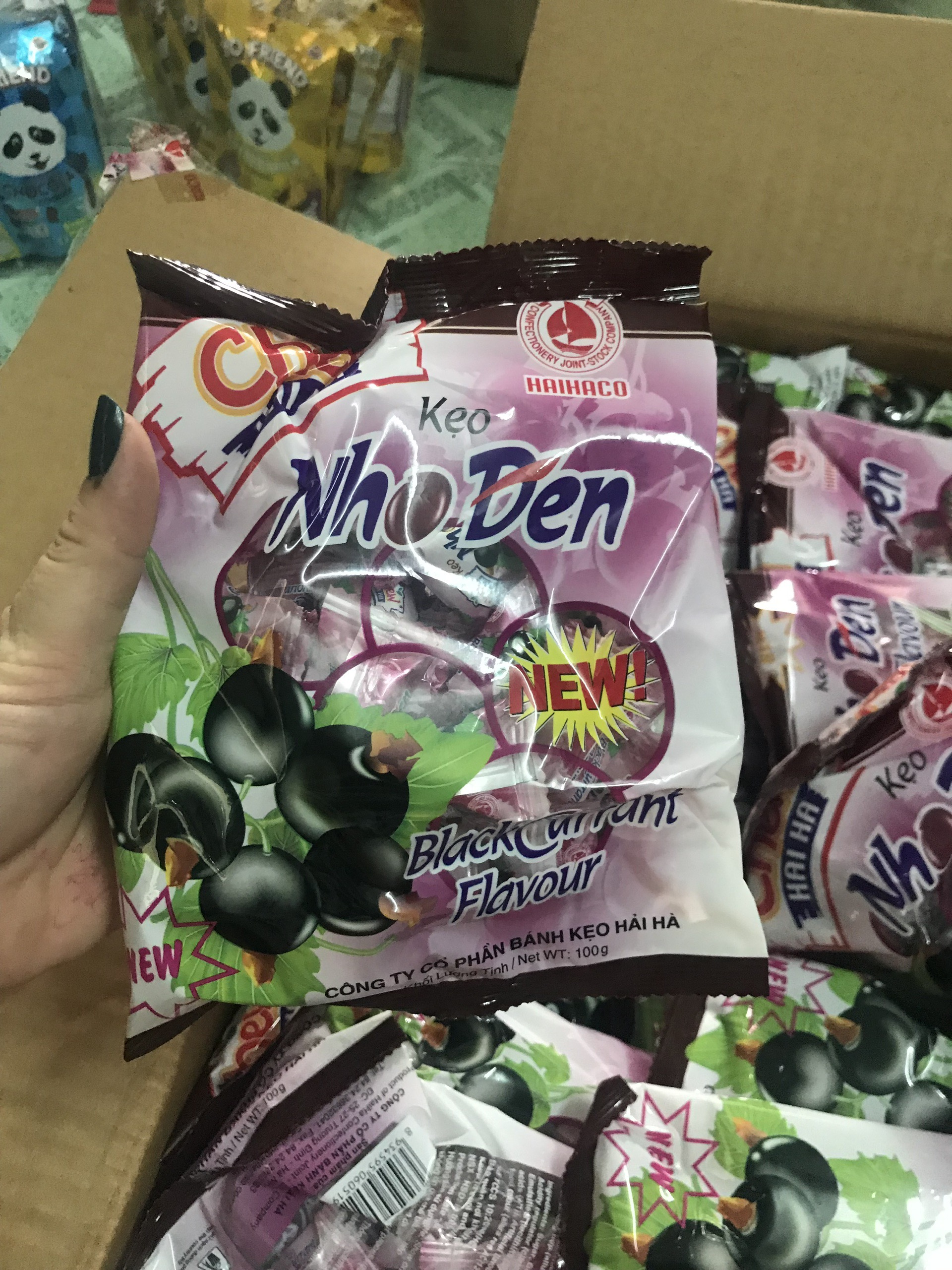 [HCM]Set 2 Gói Kẹo Nho Đen Chew Hải Hà -105g