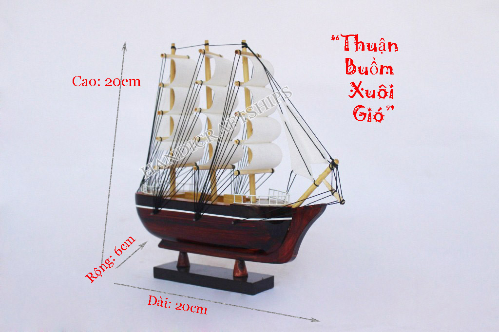 Combo 2 thuyền buồm (Màu đen size 25cm + Màu trắng size 20cm), có video thuyền thật