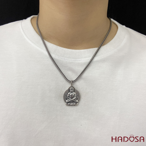 [Chính hãng] [Ảnh thật] [Có sẵn] [Có bảo hành] Mặt dây chuyền bạc Phật A Di Đà (Tuất, Hợi)