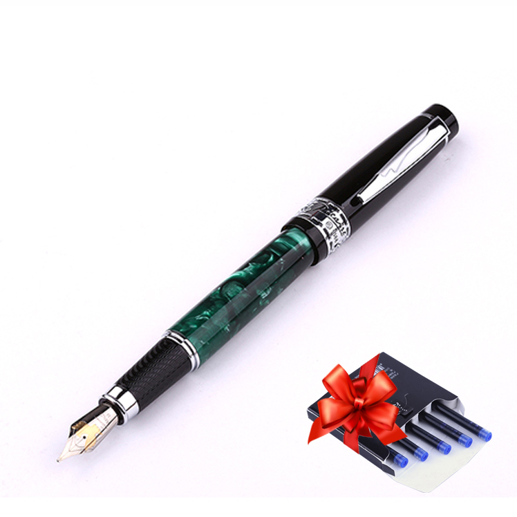 Bút ký cao cấp-Bút máy Picasso cao cấp 915FBL-Thân xanh cài bạc-Bút ký chính hãng-Bút ký khắc tên theo yêu cầu