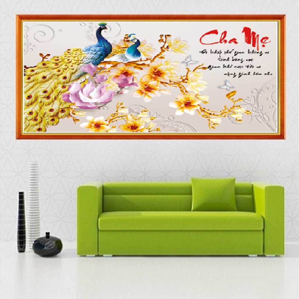 Tranh đính đá 5D - Cha Mẹ