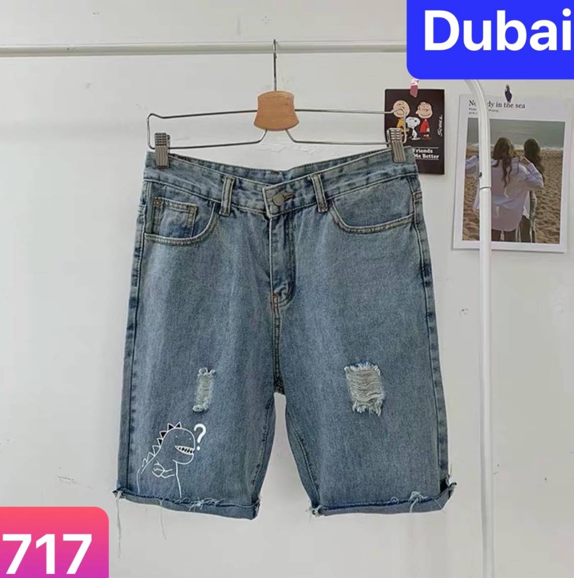 QUẦN SHORT SỌT LỬNG JEAN NAM CHẤT BÒ XANH ỐNG RỘNG KHỦNG LONG XÌ TEEN VIP HOT TREND CAO CẤP DB-717 - DUBAI FASHION